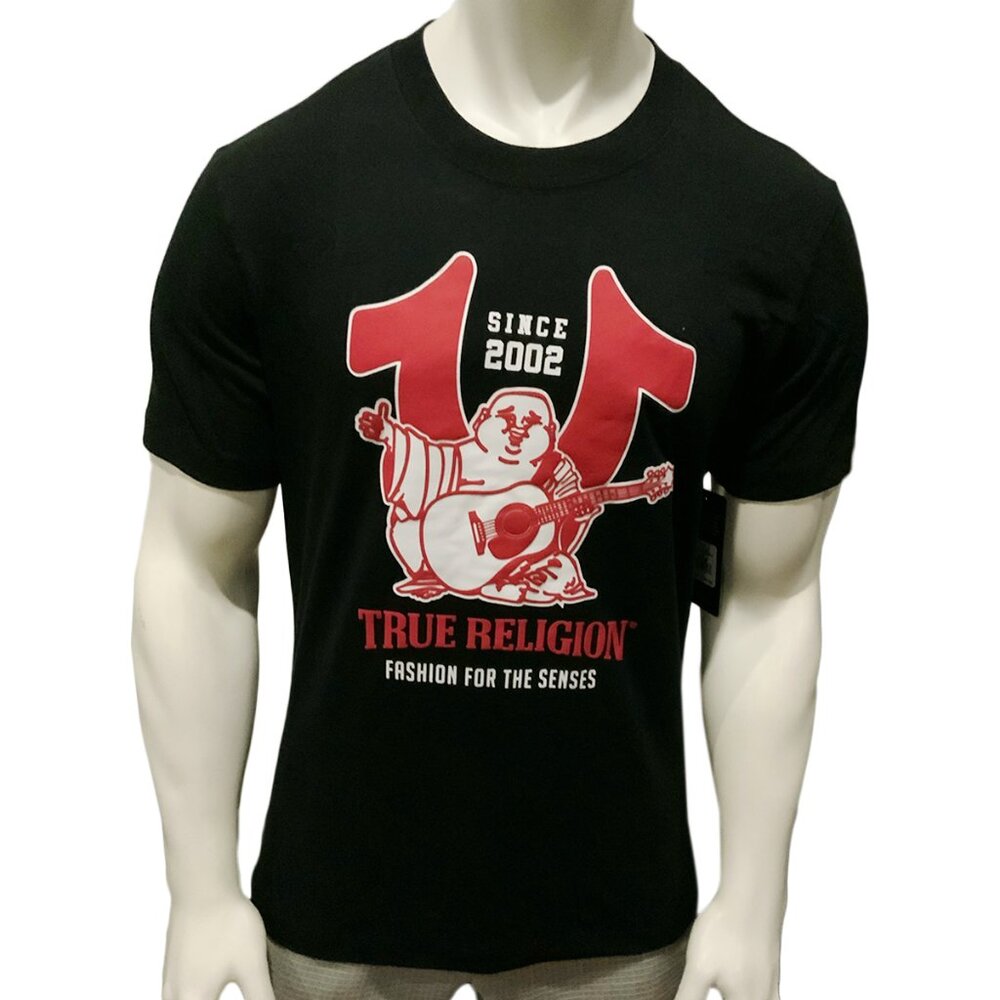 NWT TRUE RELIGION MSRP $59.99 MEN'S BLACK CREW NECK SHORT SLEEVE T-SHIRT SIZE L